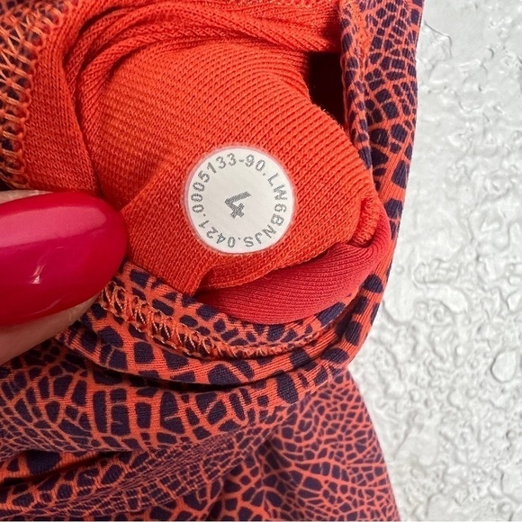 Lululemon Wunder Train High-Rise Crop Leggings, Crackle Glaze Orange - EUC - Picture 2 of 8